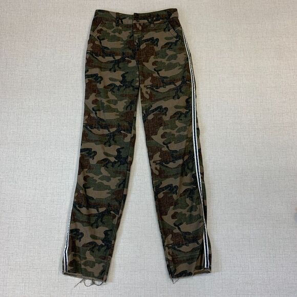 Abercrombie & Fitch Annie High Rise Pant 24 Camo Ankle Straight Tuxedo Stripe - Picture 2 of 11